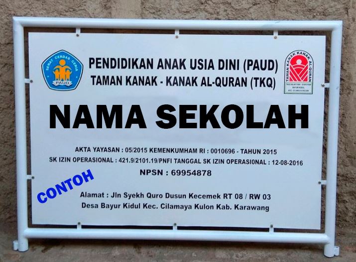 Plang Nama Sekolah Cmx Cm Polos Tanpa Stiker Dan Tanpa Tiang Siplah