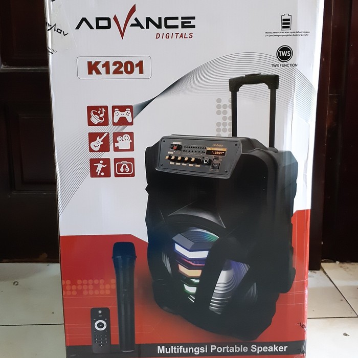 Speaker Aktif Portable Bluetooth Advance K1201 Mic Wireless SIPLah