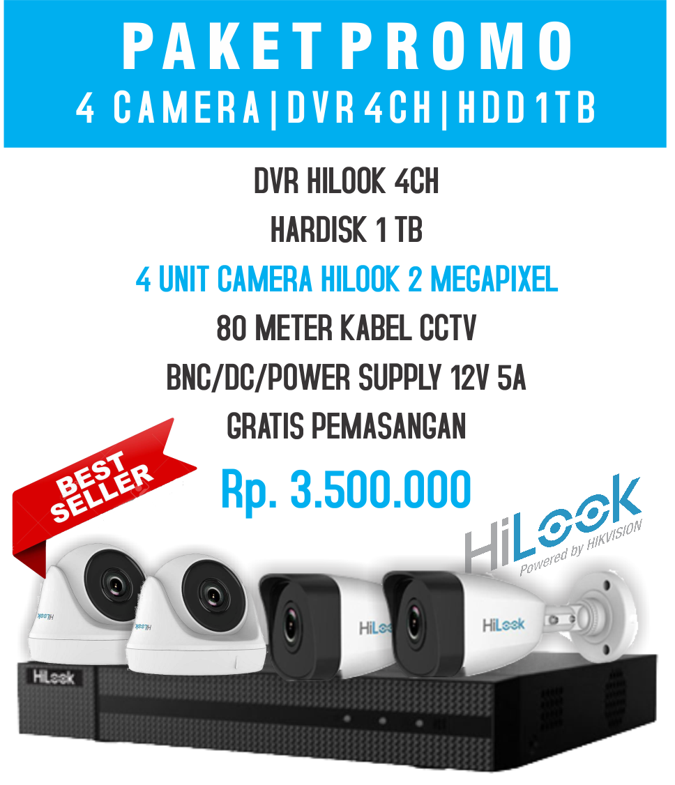 Paket Cctv Hilook Megapixel Camera Siplah