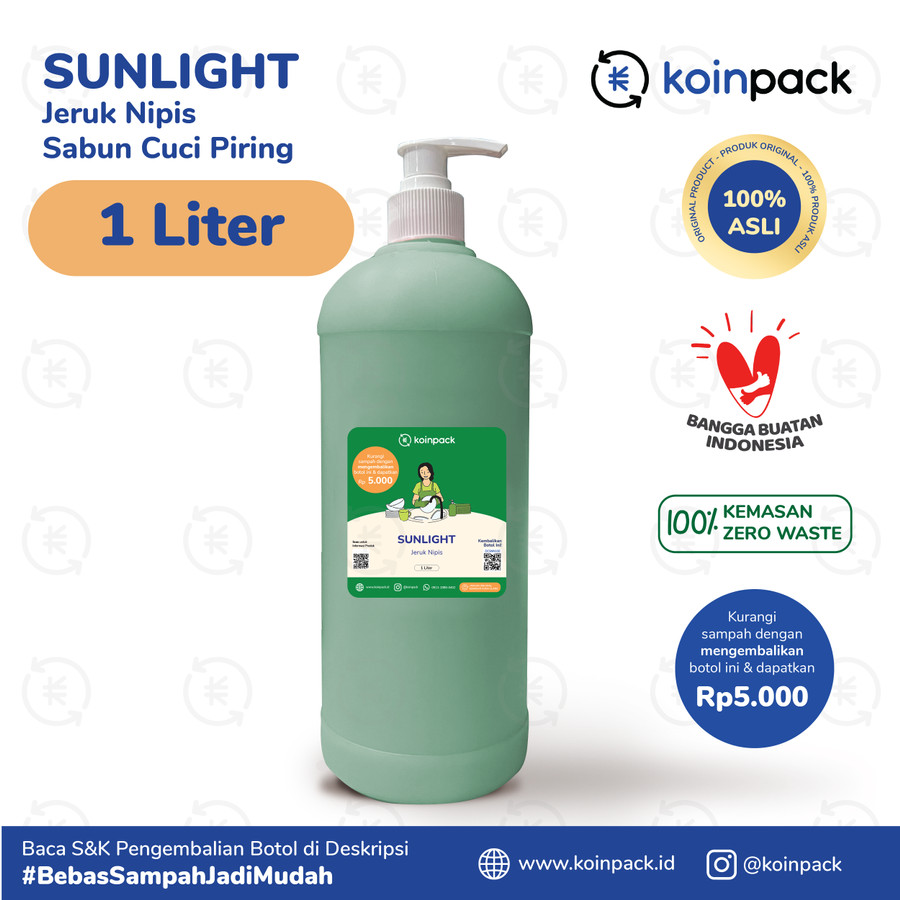 Sunlight Sabun Cuci Piring Jeruk Nipis L Kemasan Reusable Koinpack