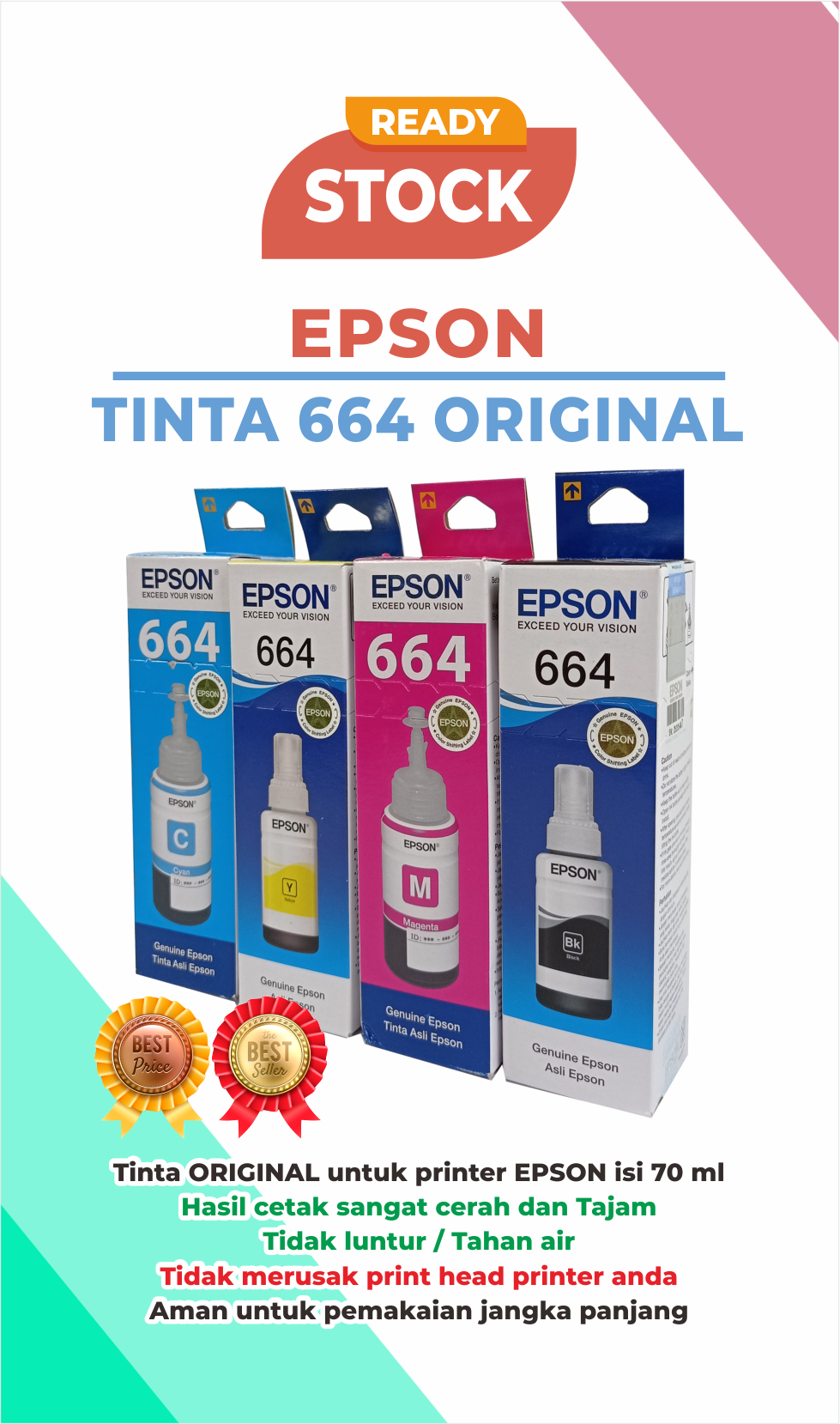 TINTA EPSON ORI L100 664 HITAM SIPLah