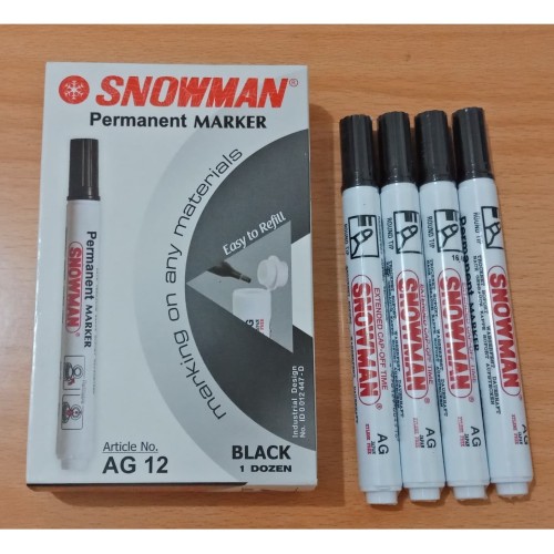 Spidol Snowman Permanen Hitam SIPLah