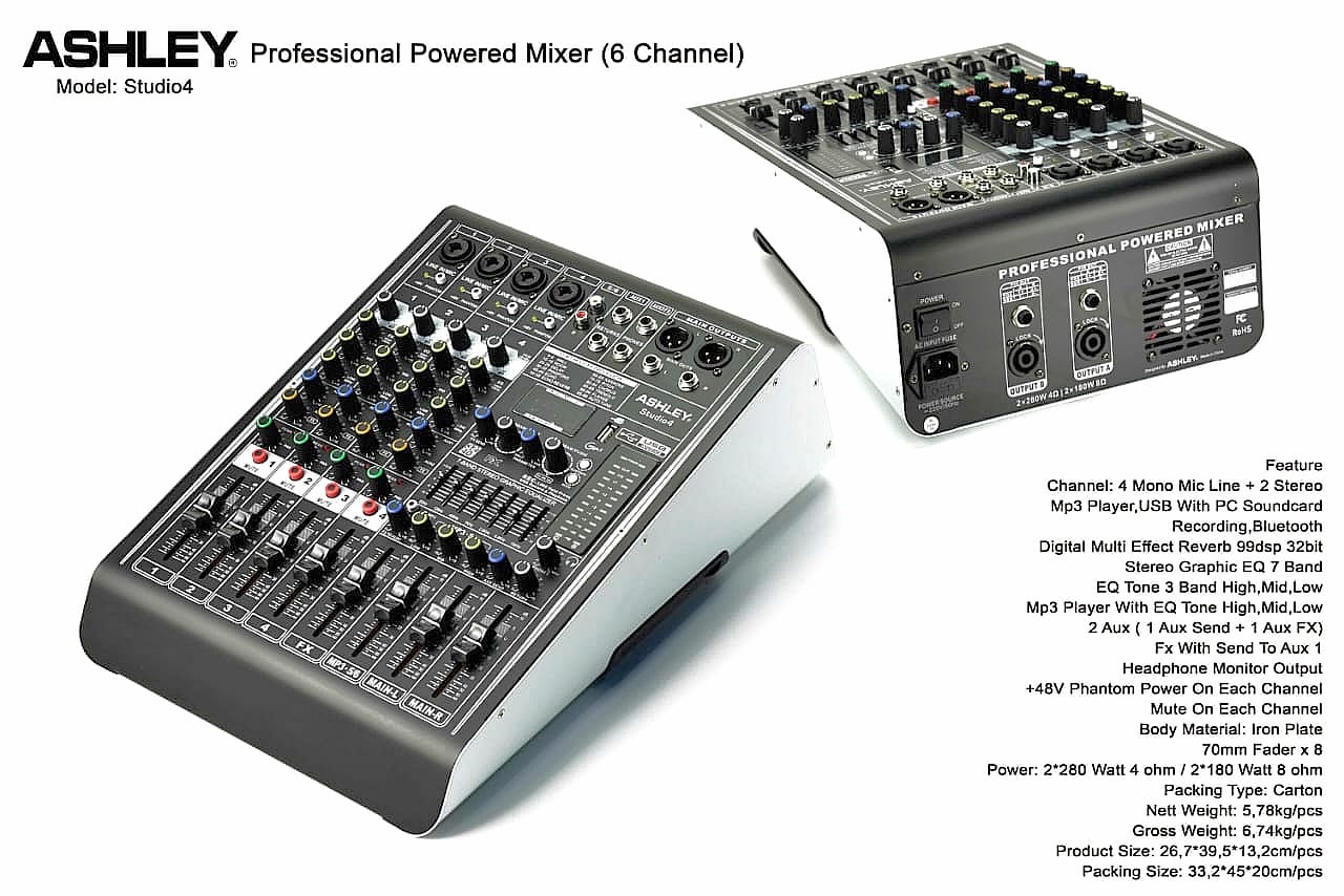 Profesional Power Mixer Ashley Model Studio4 SIPLah