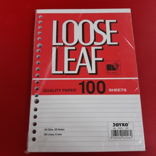 Loose Leaf Isi Binder Joyko A5 100 Lbr 30 Baris 6mm Siplah