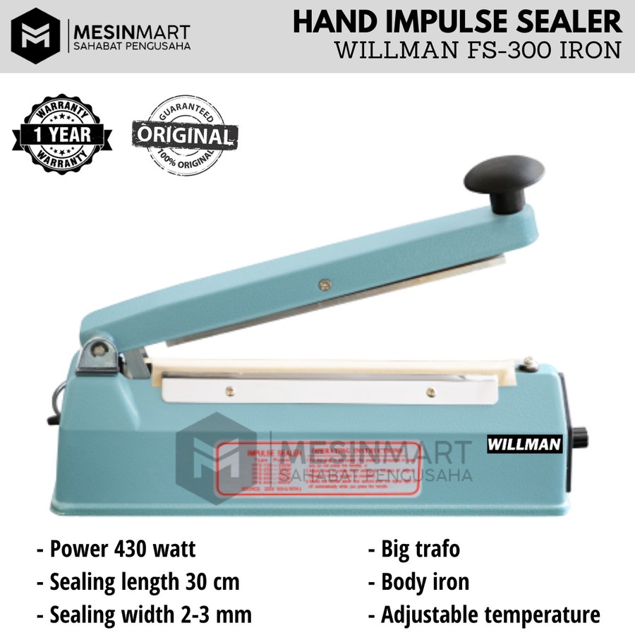 Impulse Sealer/ Press Plastik 30cm Body Besi Trafo Besar SIPLah