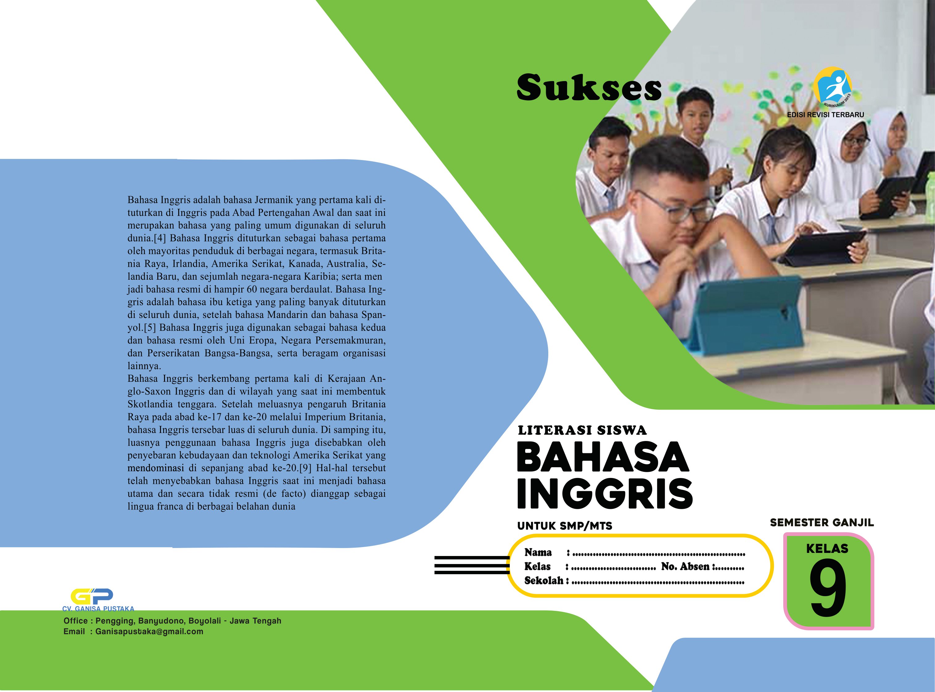 BUKU LITERASI SISWA AKTIF B. INGGRIS Kelas 9 | SIPLah