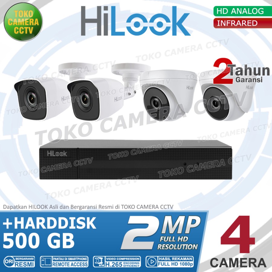 PAKET CCTV HILOOK 2MP 4 CHANNEL SIPLah