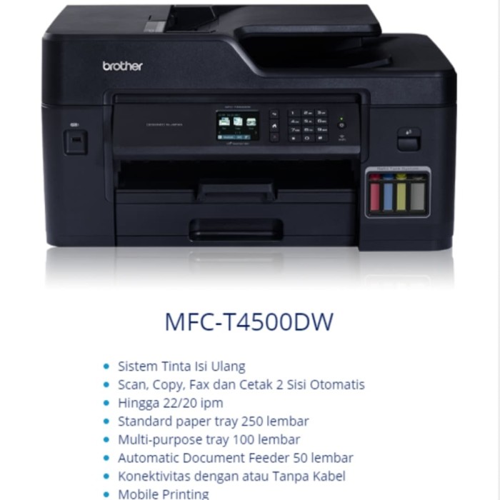 Brother MFCT4500DW A3 Inkjet All in One Printer, Scan, Copy & Fax