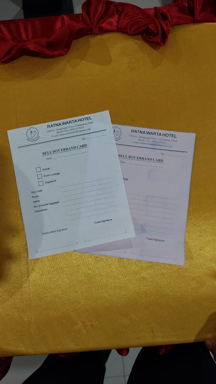 Bell Boy Errand Card SIPLah