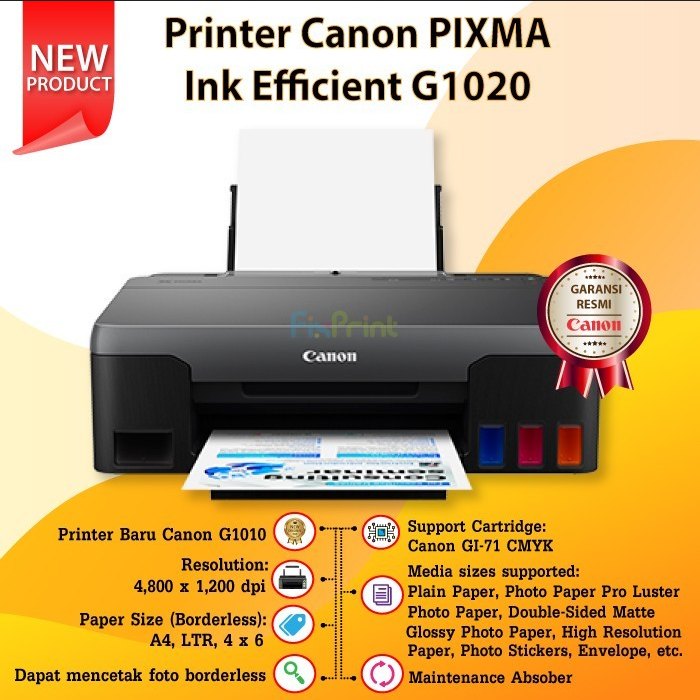 Printer Canon Pixma G1020 Ink Tank G 1020 Inktank Inkjet G 1020 New Siplah 6058