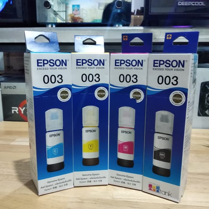 Tinta Epson Ori 003 100ml Warna Biru Kuning Merah Siplah 3012