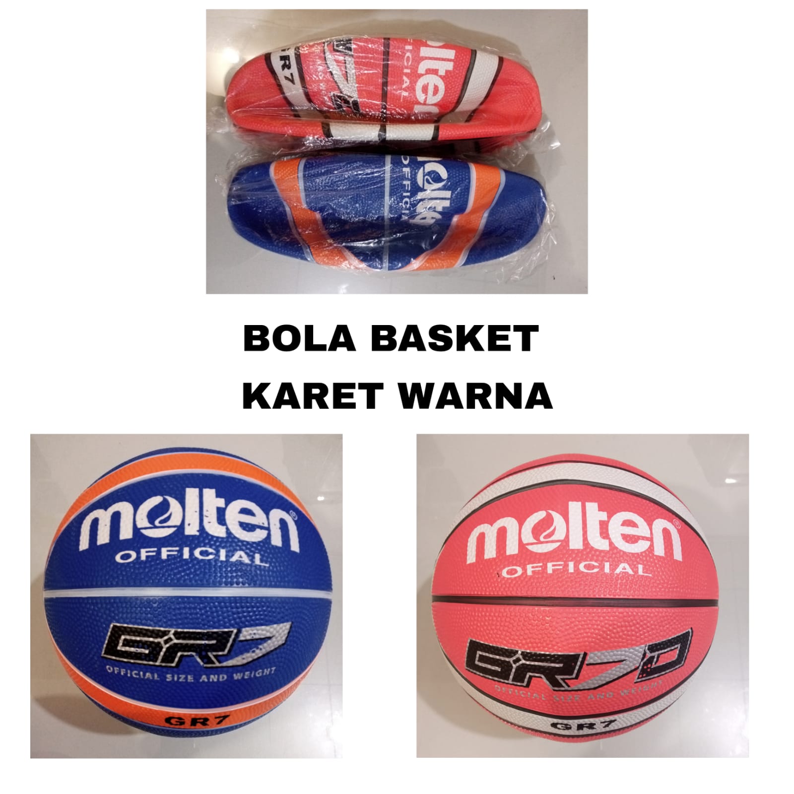 Foto bola basket karet warna-warni
