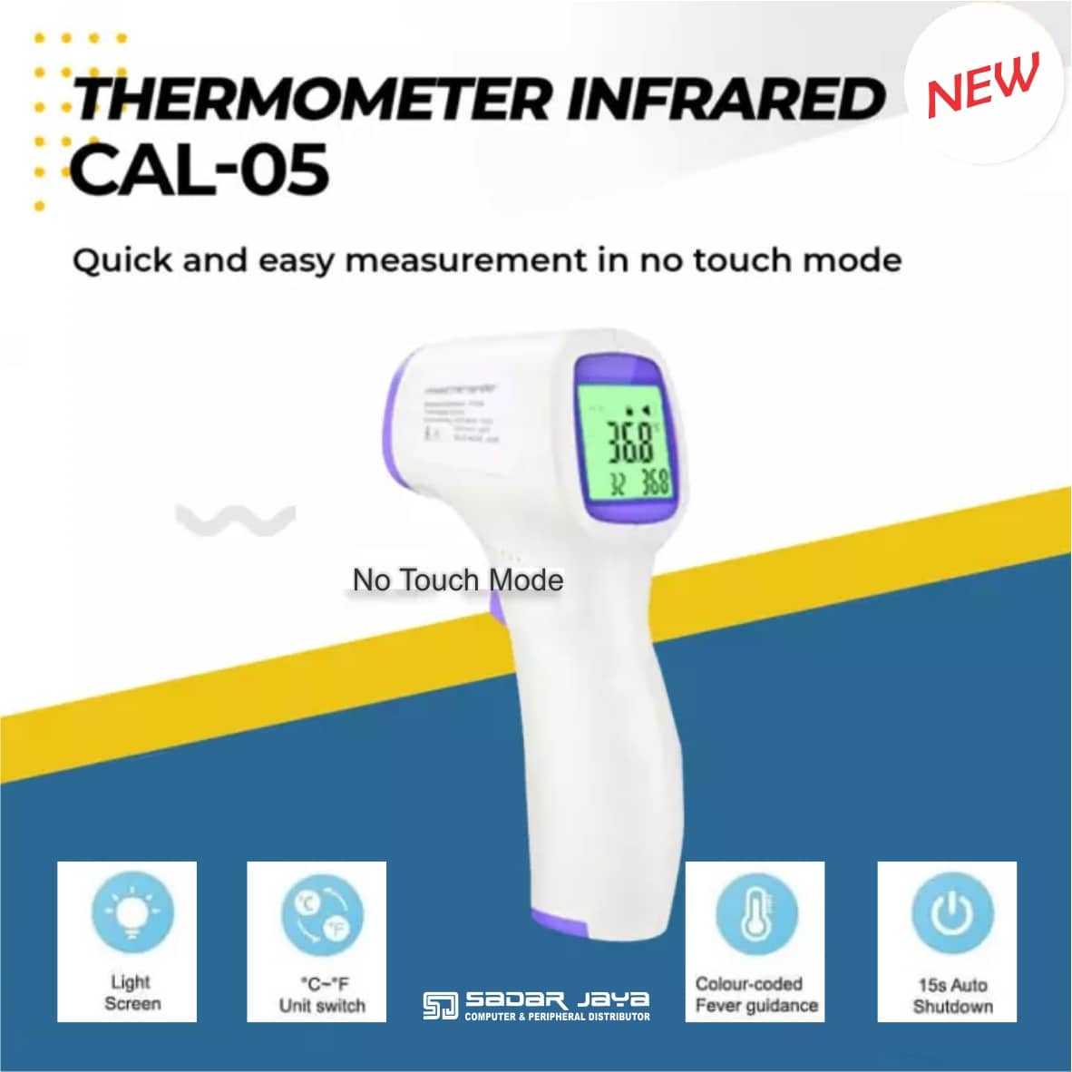 Thermogun CAL 05 Thermometer Infrared Non Touch / Contact Pengukur Suhu ...