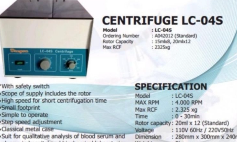 Centrifuge 12 Hole Oregon Lc 04s Siplah