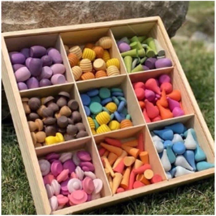 Wooden Loose Part Grimms Open Ended Toys Mainan Montessori SIPLah