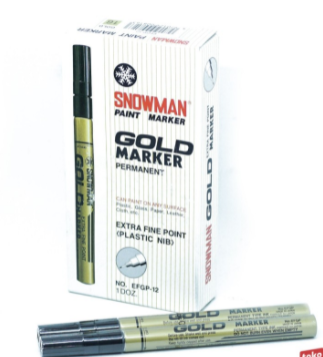 Spidol Paint Marker Snowman Permanent Fine Gold dan Silver - gold | SIPLah