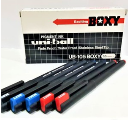 PULPEN UNI BALL BOXY UB-105 / PULPEN BOXY UNIBALL 105 - Hitam | SIPLah