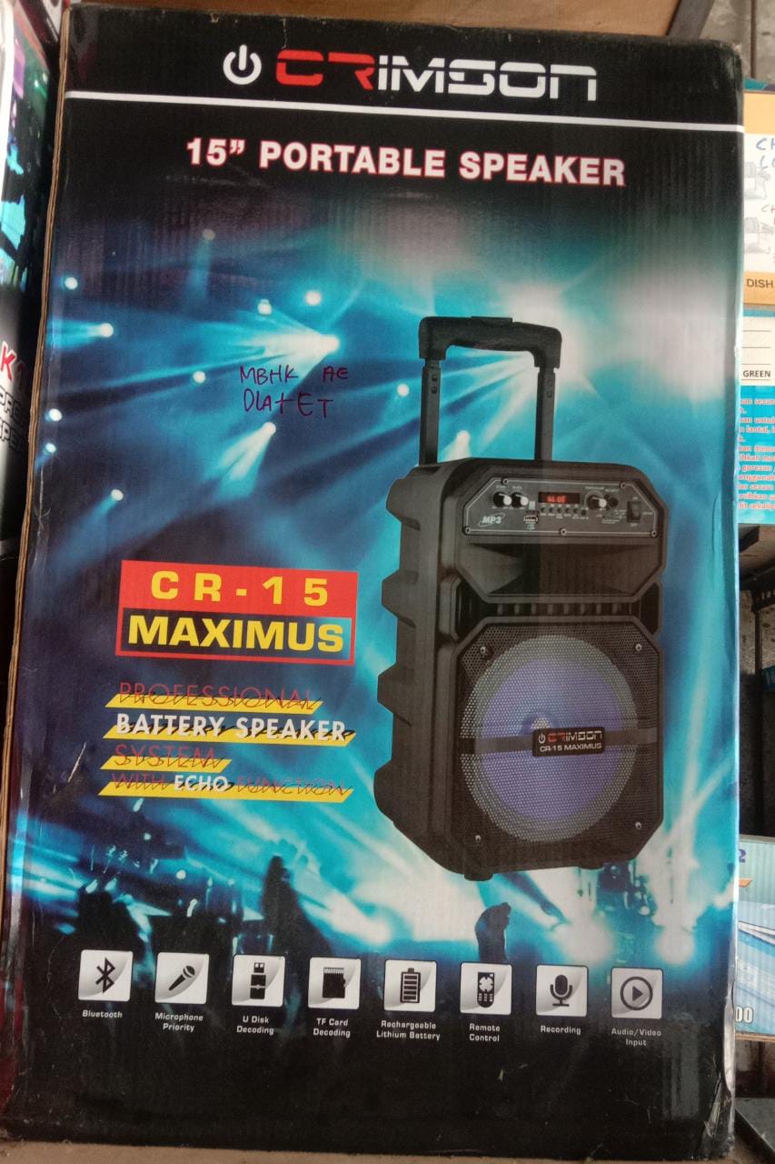 SPEAKER CRIMSON 15 Inch Bluetooth