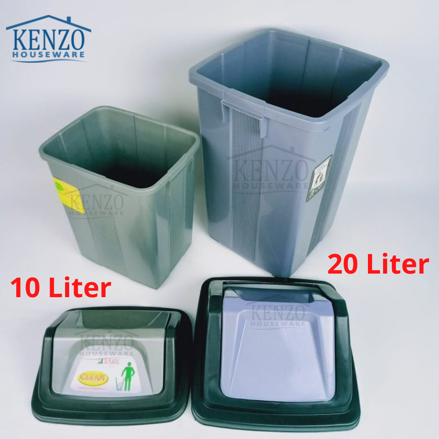 Tempat Sampah Kecil 20 Liter Tong Kotak Sampah Tutup Goyang Plastik Siplah 4784