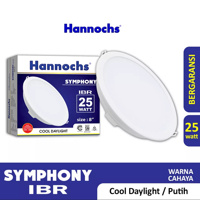 Lampu Hannochs Downlight Led Symphony 25 Watt Ibr Cdl Putih Siplah