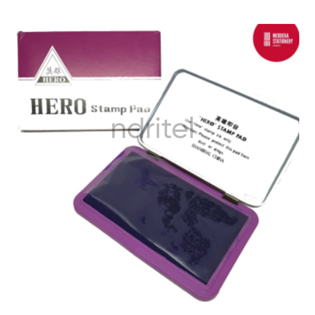 Bantalan/tempat Stempel/Stampel/Stamp Pad HERO Kecil +Tinta Violet 6 ...