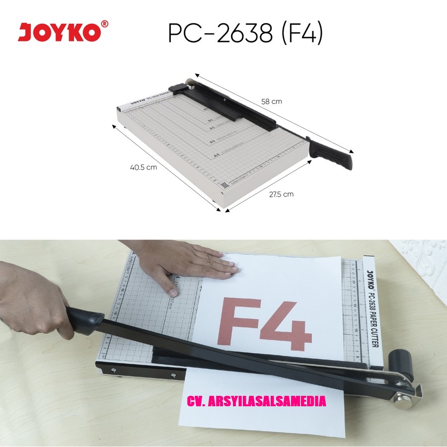 Paper Cutter Pemotong Kertas Joyko Pc 2638 F4 Siplah