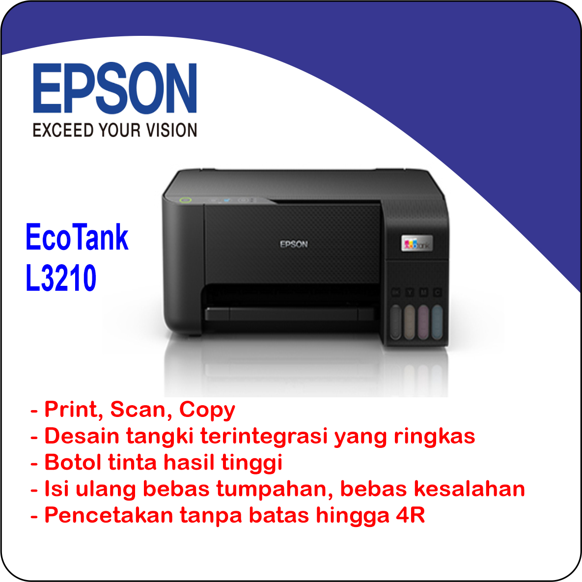 Epson Ecotank L3210 A4 All In One Ink Tank Printer Siplah 2203