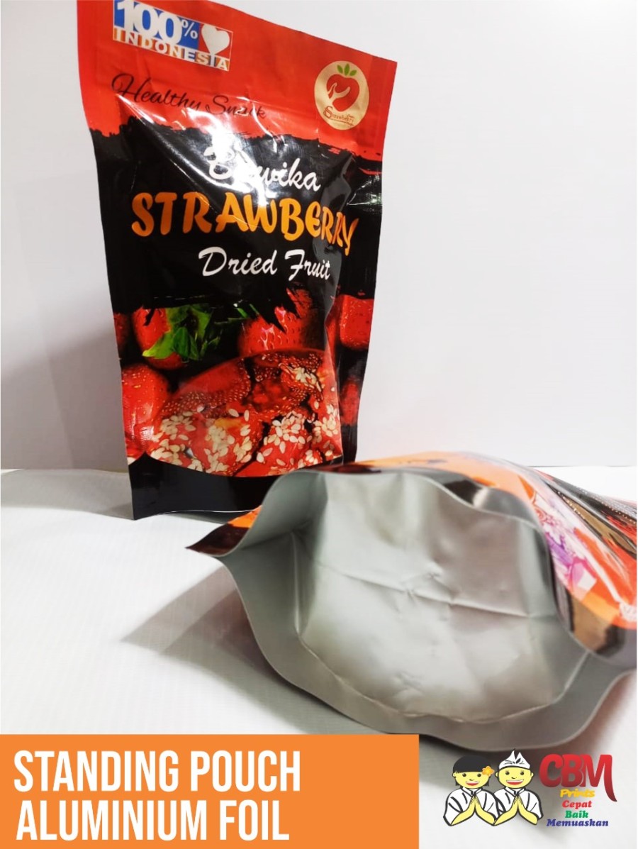 Cetak Print Kemasan Standing Pouch Aluminium Foil Klip Custom Qty X Cm Siplah