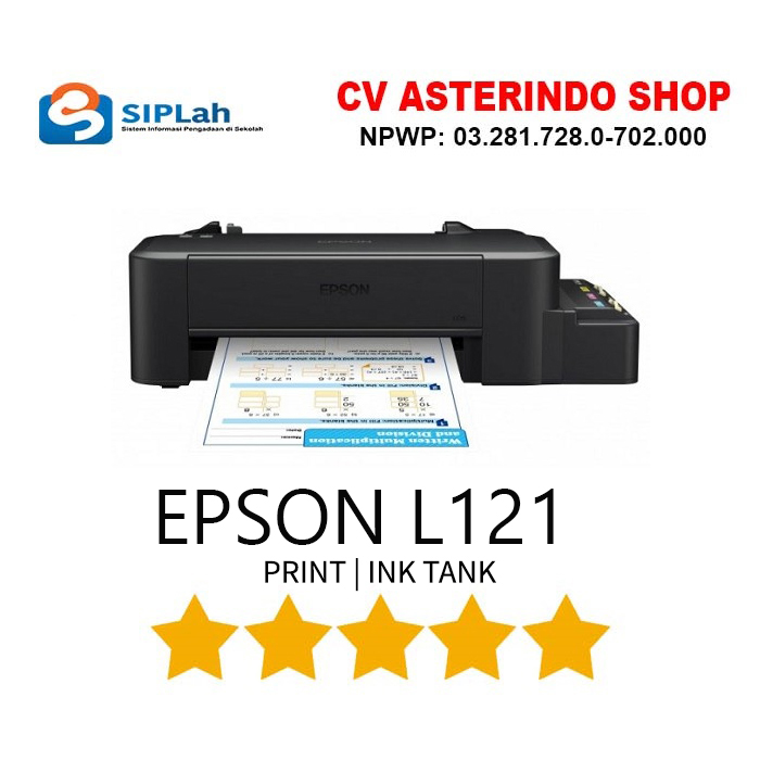Printer Epson EcoTank L121 Ink Tank Printer Garansi Resmi SIPLah