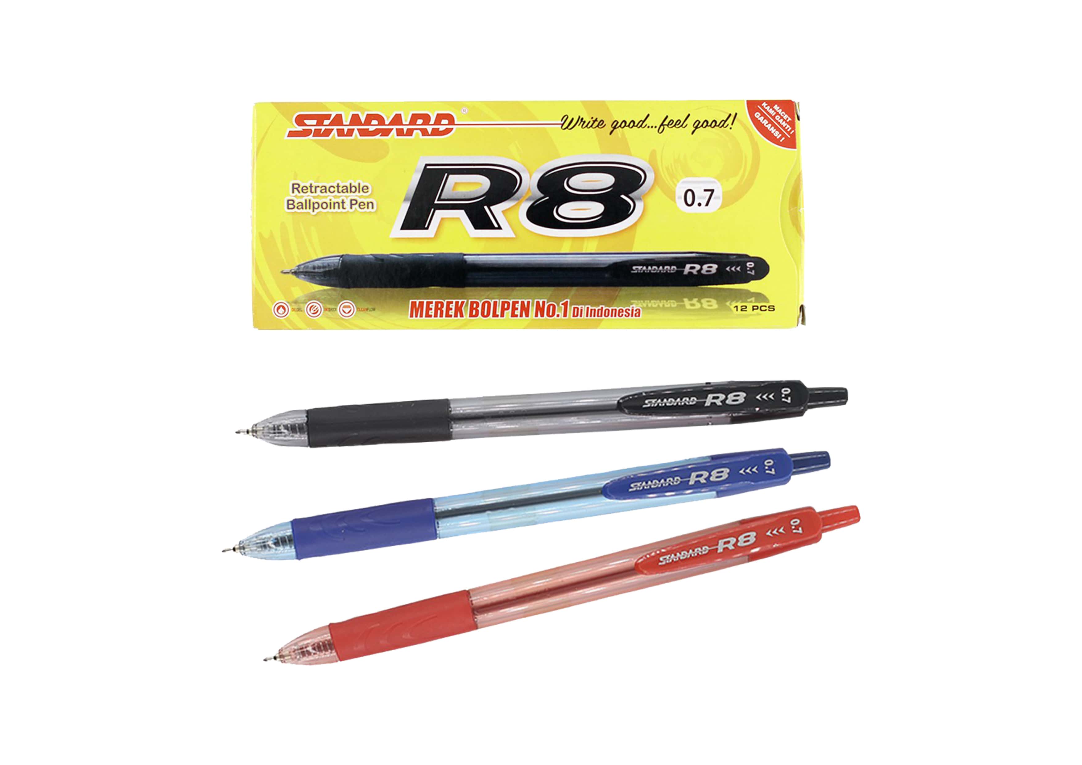 Retractable Ballpoint Pen Merk Standard SIPLah