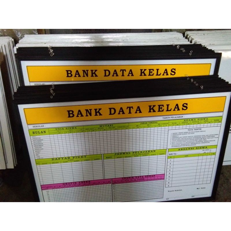 PAPAN DATA BINGKAI KAYU 