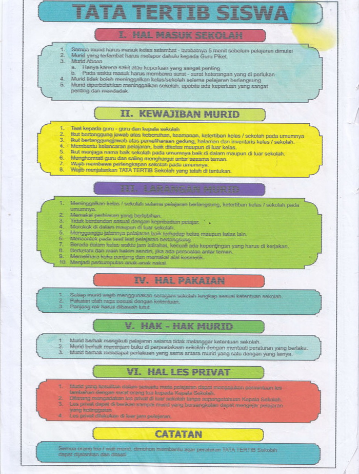 Tata Tertib Siswa | SIPLah