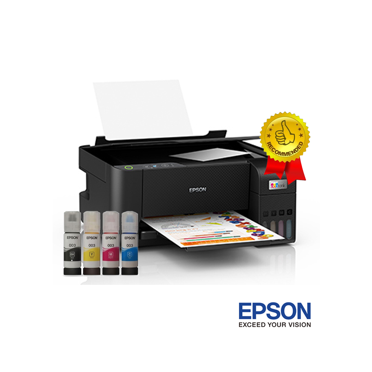 Printer Epson EcoTank L3210 A4 AllinOne + 1set Tinta Original SIPLah