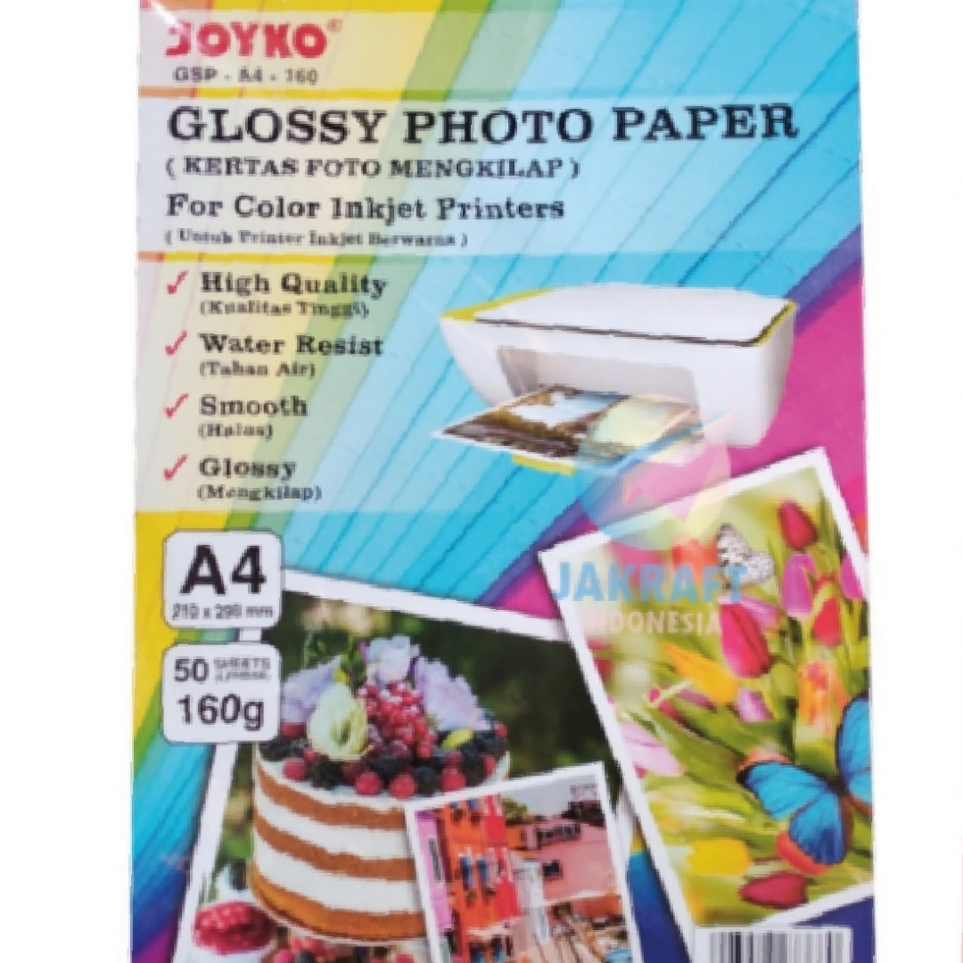 Kertas Foto Glossy Photo Paper A4 160 gr SIPLah
