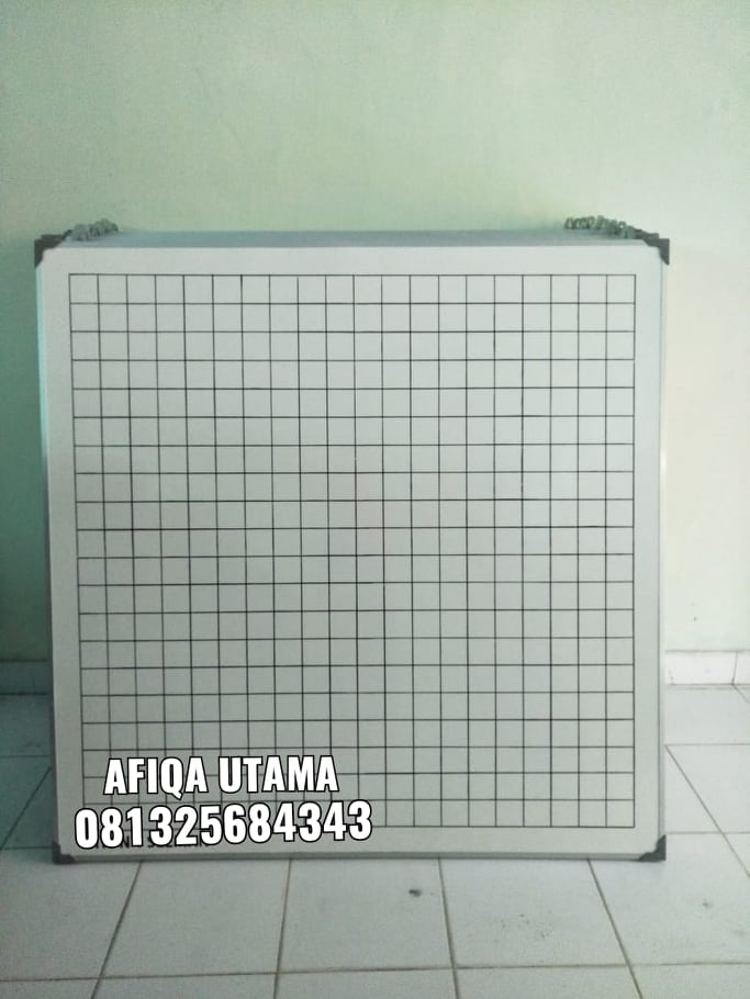 papan tulis white board motif kotak ukuran 120x120 SIPLah
