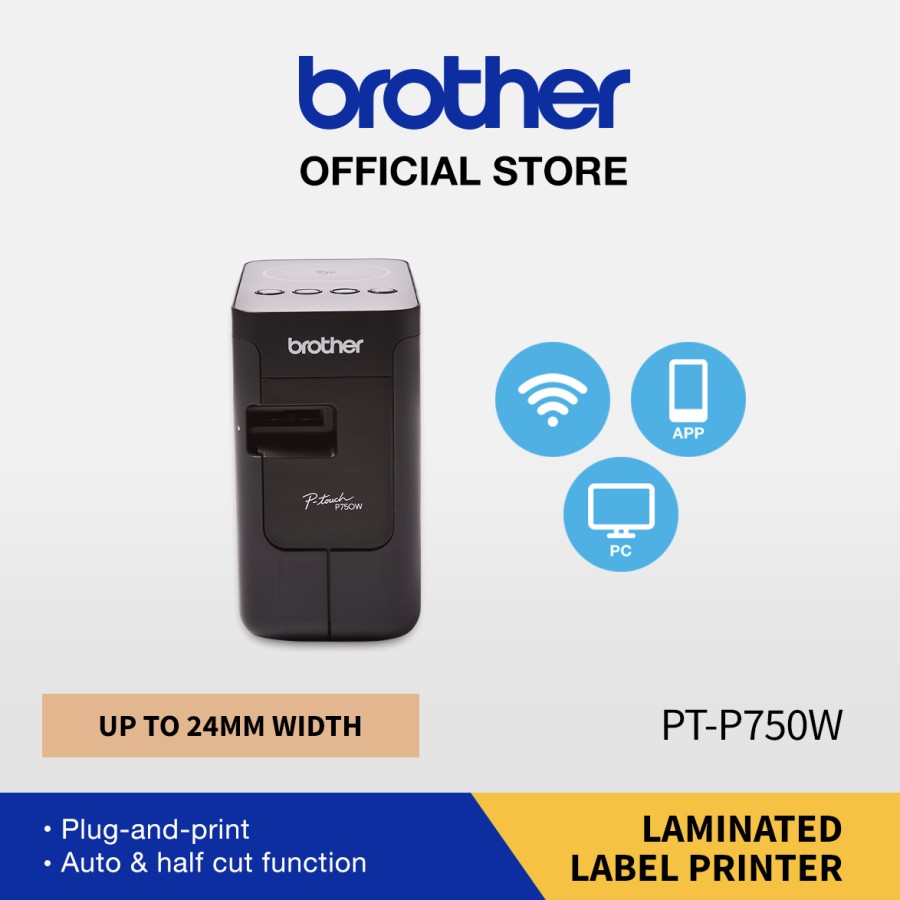 Brother PTP750W Printer Wireless Label Maker Pembuat Label P750W SIPLah