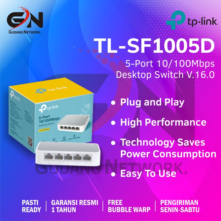 Switch Hub TPLINK 5 Port TLSF1005D 10/100Mbps TPLINK Network LAN SIPLah