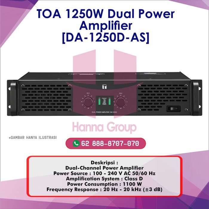 TOA DA-1250D Multichannel Power Amplifiers | SIPLah