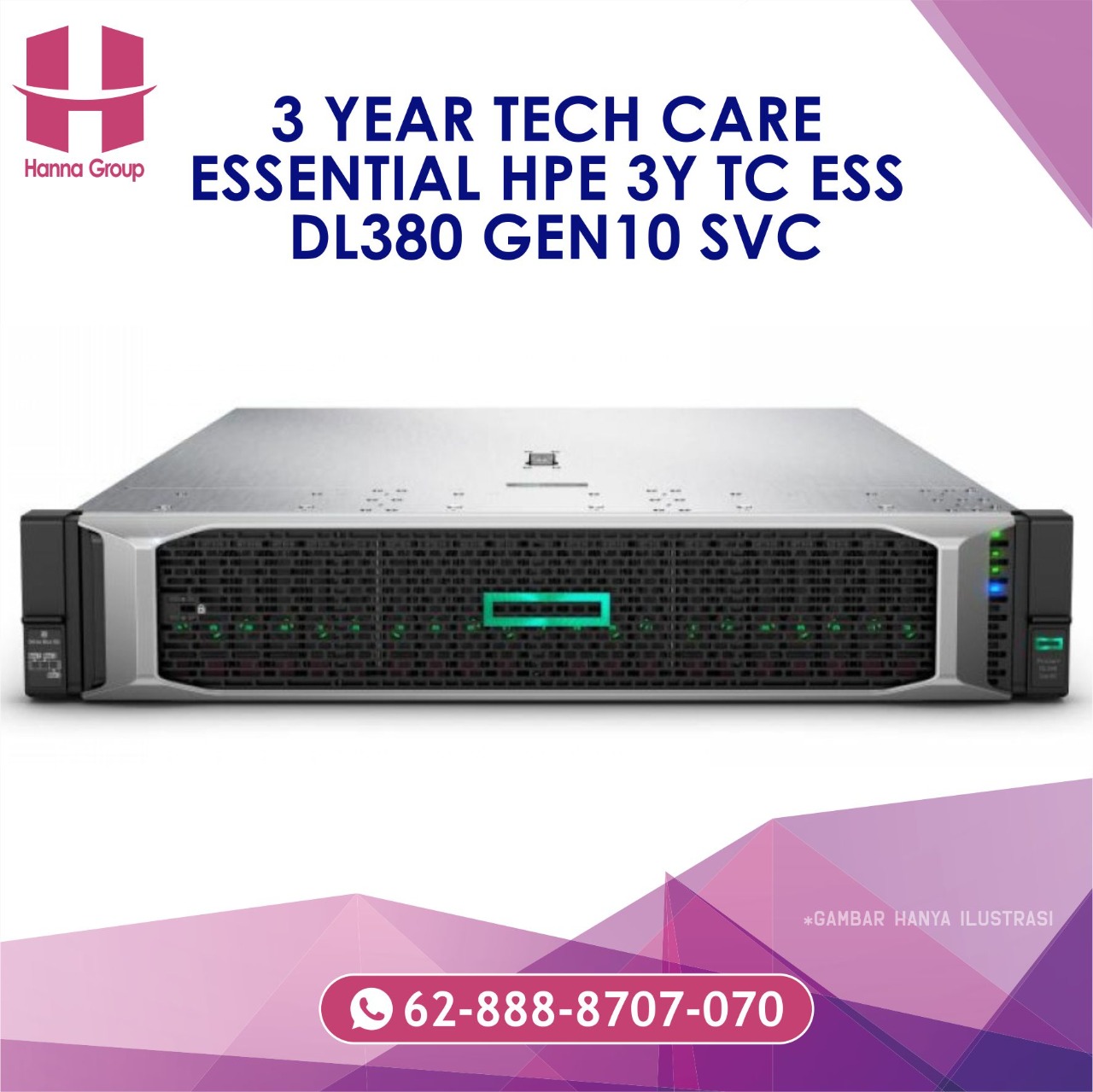 HPE 3 YEAR TECH CARE ESSENTIAL HPE 3Y TC ESS DL380 GEN10 SVC SIPLah