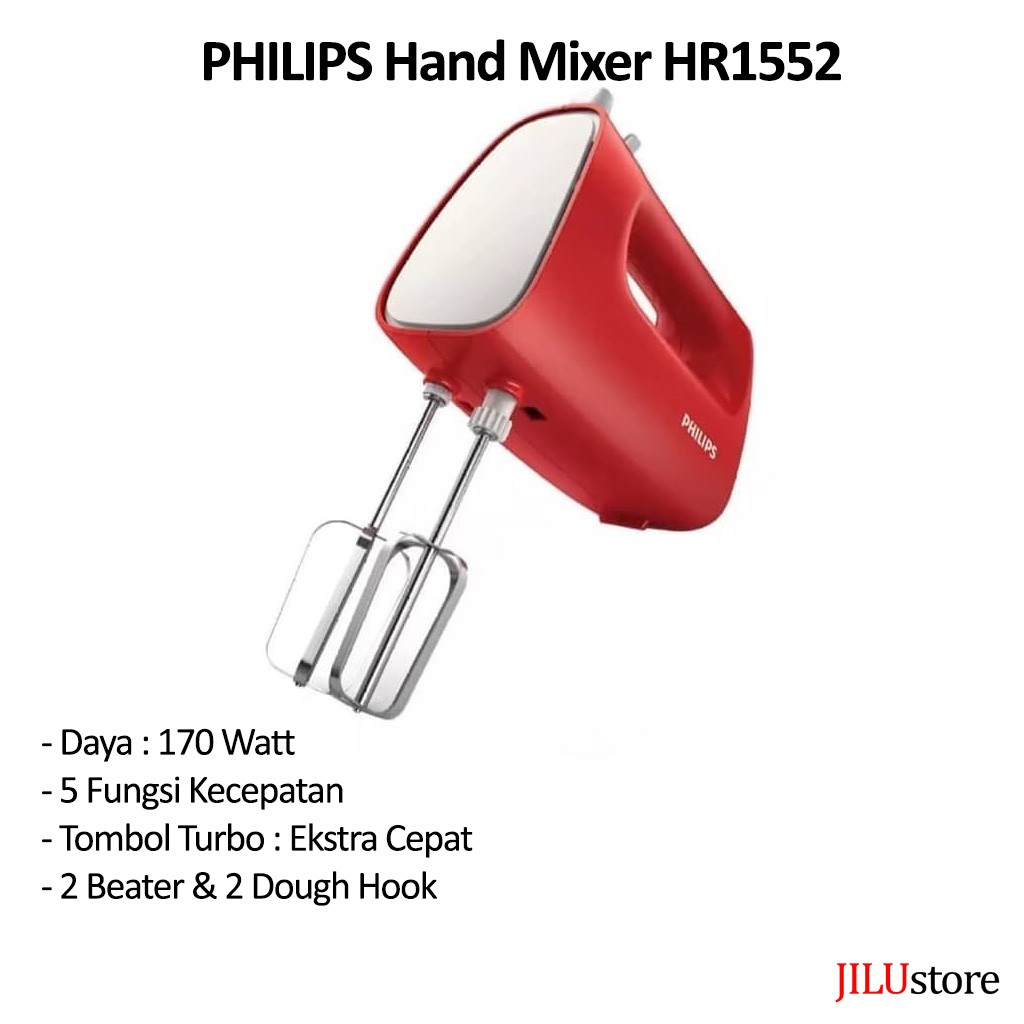 Hand Mixer Philips HR1552/10Red SIPLah