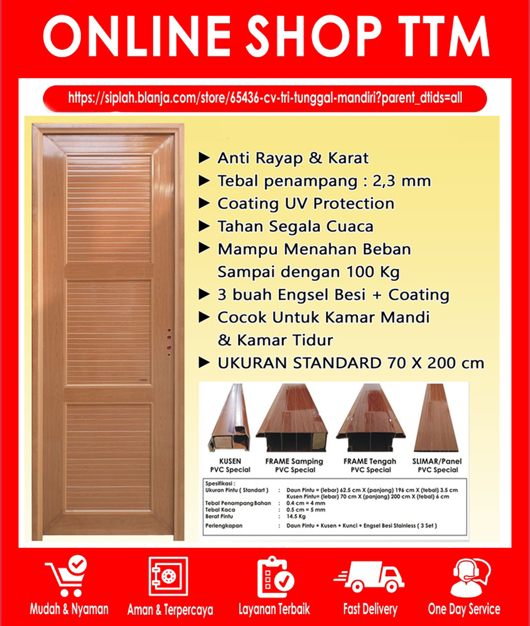 Pintu Pvc Kamar Mandi Custom