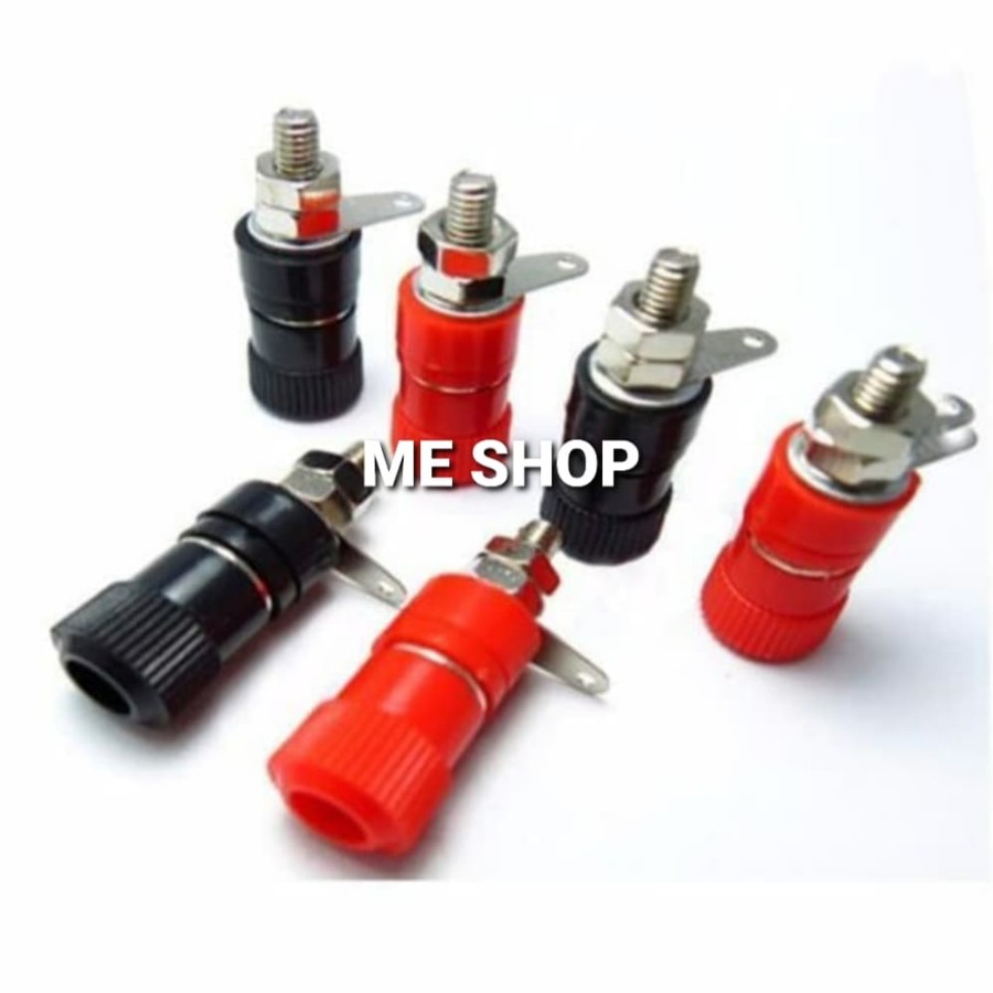 Banana Socket Jack Female Terminal set MerahHitam SIPLah
