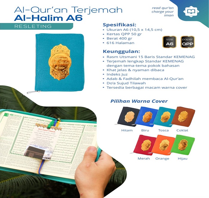 AL QUR'AN Terjemahan Al Halim A6 Resleting | SIPLah