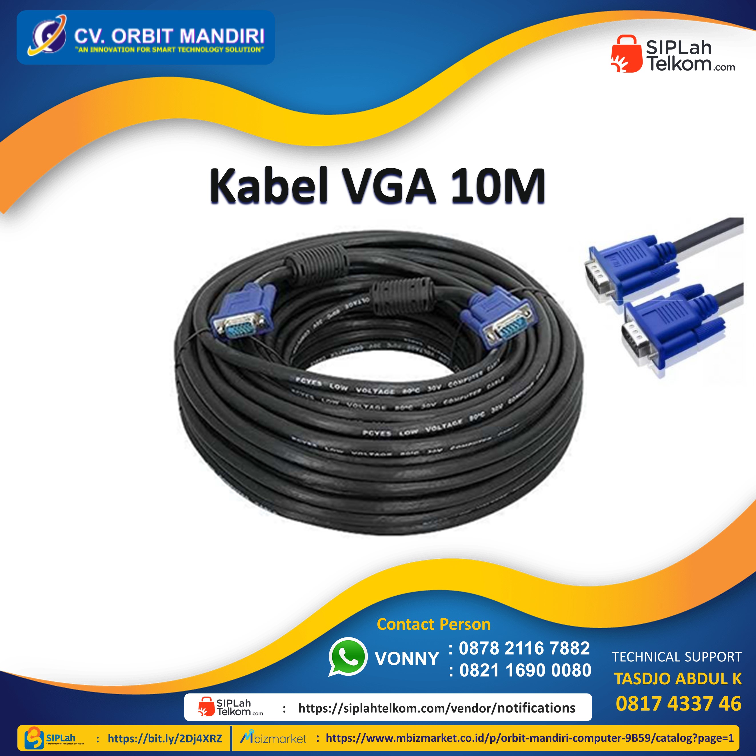 Kabel VGA 10M | SIPLah