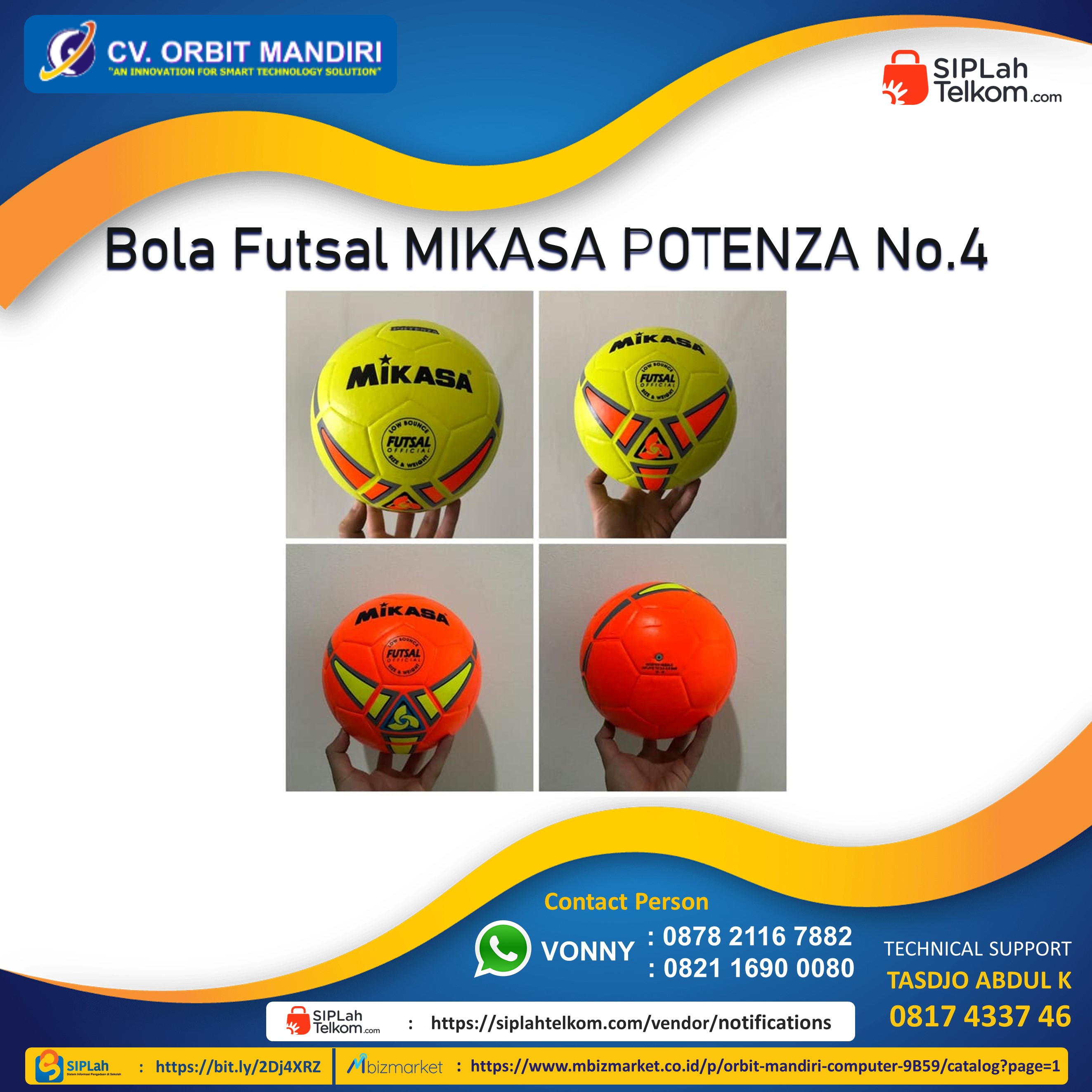 Bola Futsal Mikasa Potenza No4 Siplah