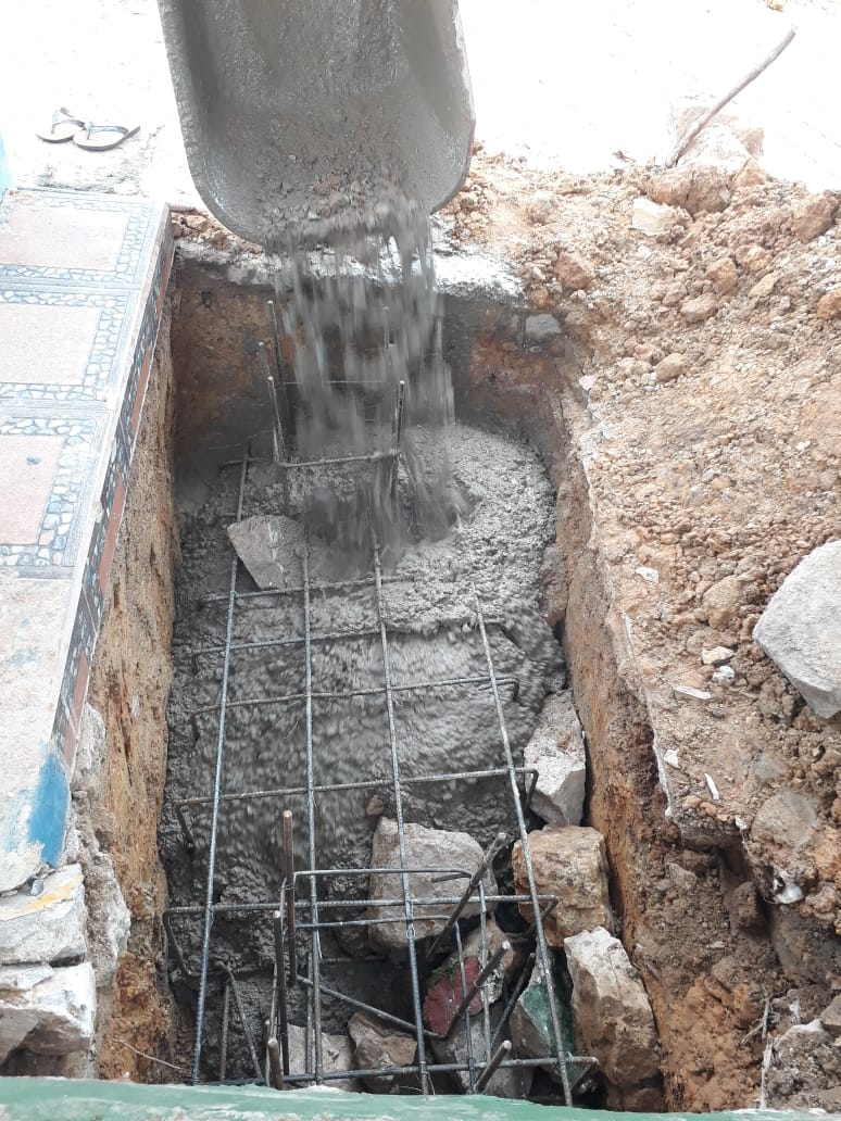 Upah pengecoran tiang gerbang, gali 1 meter dalam, 1 meter lebar, 2
