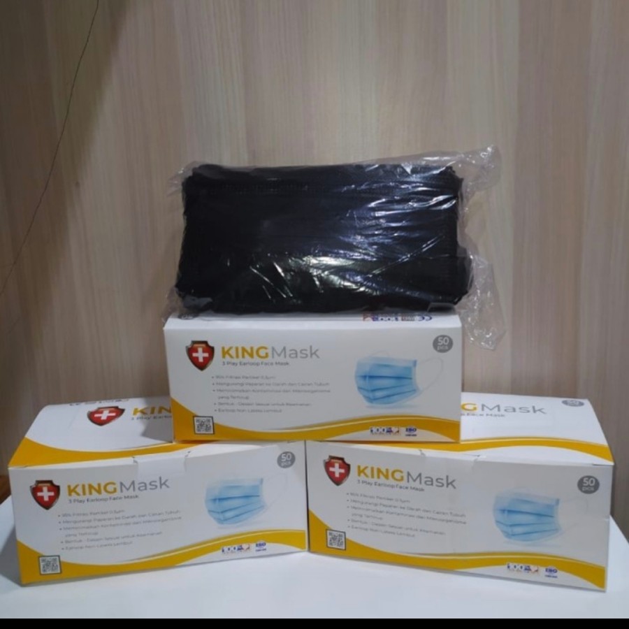 MASKER MEDIS 3PLY KING MASK ISI 50 PCS EARLOOP | SIPLah