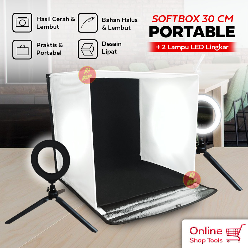 Softbox 30cm LED Light Portable Mini Foto Studio Photo Soft Box SIPLah