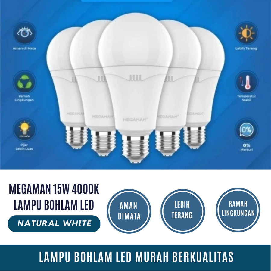 Lampu LED BULB 15 Watt Natural White 4000K Megaman | SIPLah