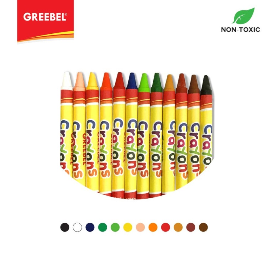 GREEBEL Wax Crayons Oil Pastels 12 Warna SIPLah